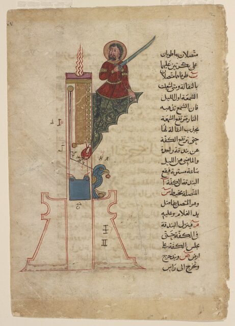 Erfinder von Kerzenuhren mit Ziffernblatt: Al-Jazari