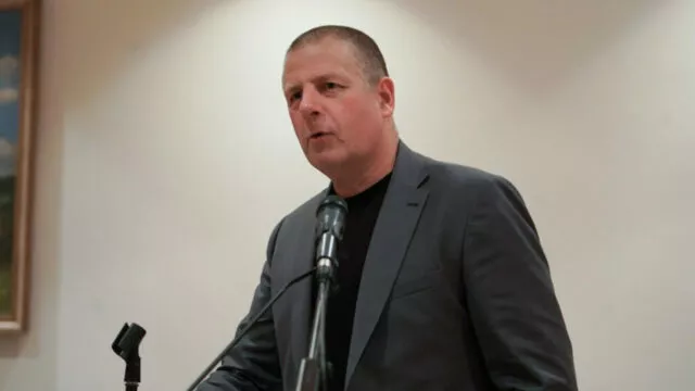 Götz Kubitschek redet am 16.03.2024 vor der Jungen Alternative (JA) in Schwerin