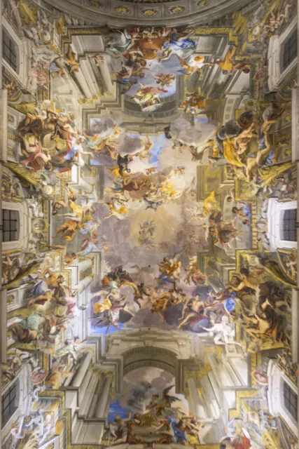 Deckenfresko im Mittelschiff der Kirche Sant’Ignazio