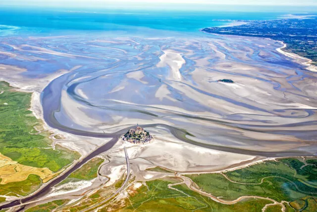 Luftbild vom Mont-Saint-Michel