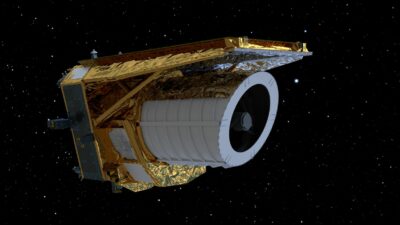 Ein computergeneriertes Bild des Weltraumteleskops «Euclid». Um die Sicht zu verbessern, muss sie nun enteist werden.