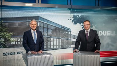 Voigt vs. Höcke: Heftiger Schlagabtausch der Thüringer Spitzenkandidaten