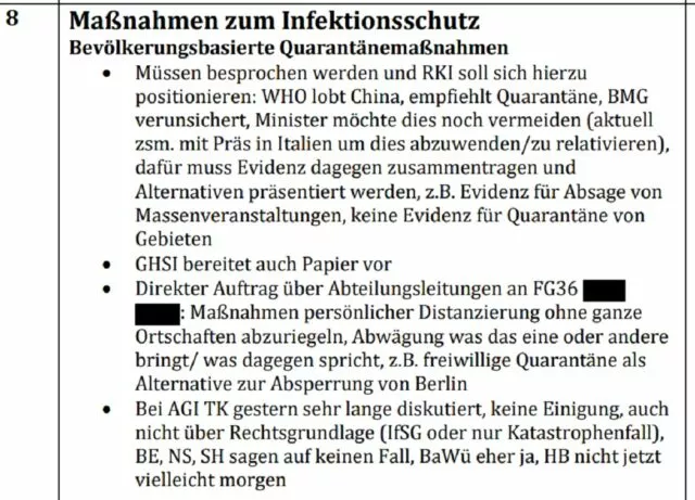 RKI-Files vom 25. Februar 2020: Noch war man sich nicht sicher, ob das Beispiel China den Weg weisen sollte. Foto/Screenshot: RKI