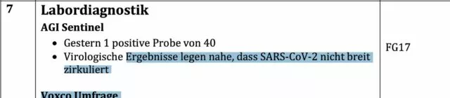 RKI-Files vom 23. März 2020: Das Coronavirus „zirkuliert nicht breit“. Quelle: RKI