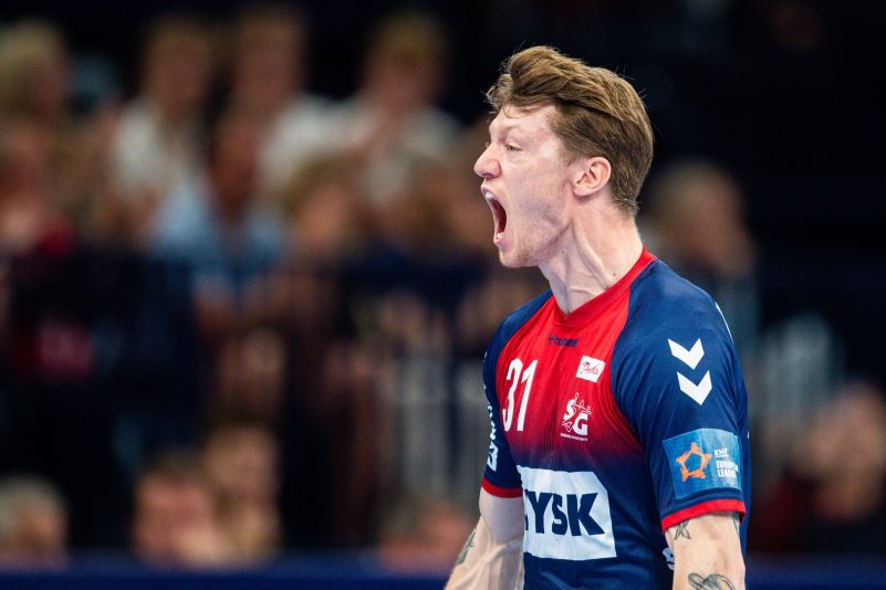 Flensburgs Emil Jakobsen war mit elf Toren der beste Werfer im Halbfinale gegen Bukarest.