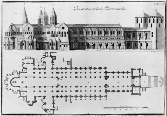 Plan der Klosterbasilika von Cluny III.