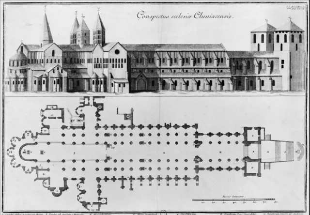 Plan der Klosterbasilika von Cluny III.