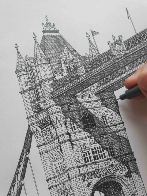 Detailansicht der Tower Bridge von Max Kerly