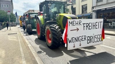 Tausende Landwirte protestierten gegen die Agrarpolitik der Europäischen Union.