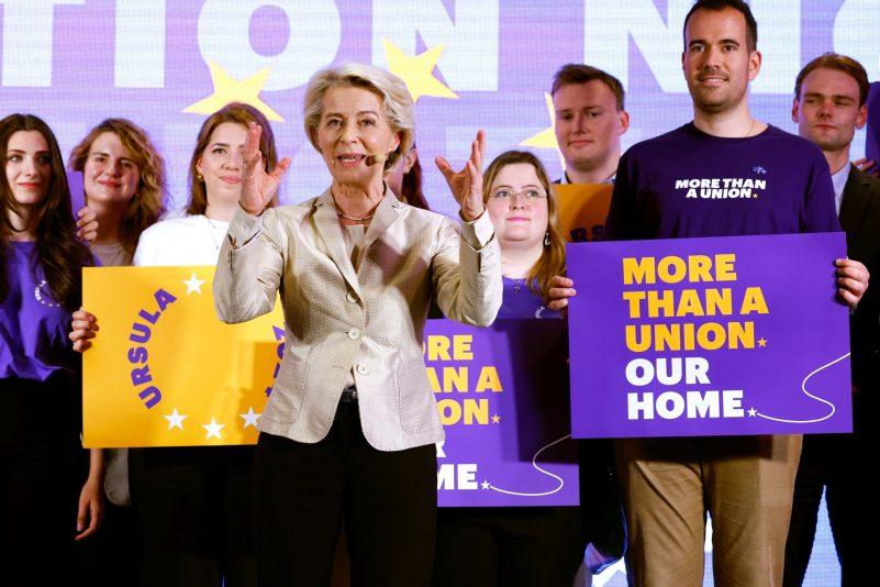 Die Spitzenkandidatin für die Europäische Kommission und derzeitige Präsidentin der Europäischen Kommission, Ursula von der Leyen.