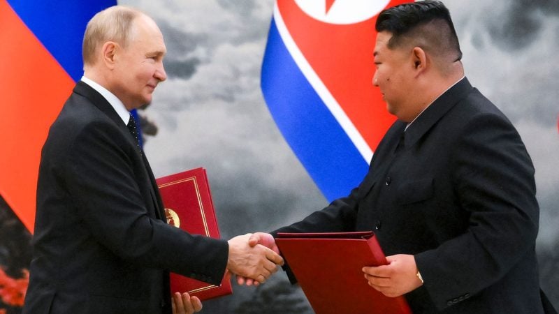 Bei einem Staatsbesuch in Pjöngjang hatte der russische Präsident Wladimir Putin mit Machthaber Kim Jong Un das neue Partnerschaftsabkommen unterzeichnet.