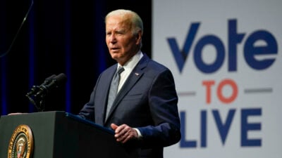 US President Joe Biden speaks during an economic summit at the College of Southern Nevada in Las Vegas, Nevada, on July 16, 2024. (Photo by Kent Nishimura / AFP) (Photo by KENT NISHIMURA/AFP via Getty Images)