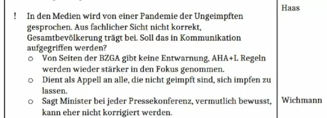 RKI-Files vom 5. November 2021: Das RKI vermerkt, dass von einer „Pandemie der Ungeimpften“ fachlich nicht die Rede sein könne. Foto: Grafik/RKI