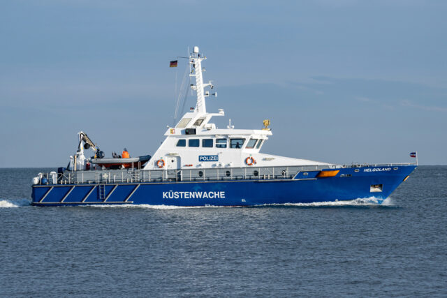 Küstenwache an der Nordsee. Windparks