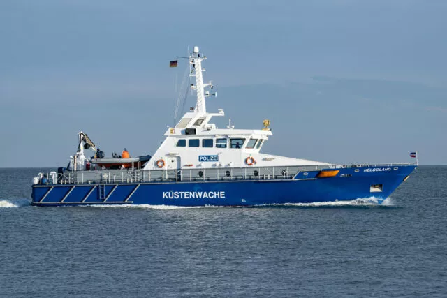 Küstenwache an der Nordsee. Windparks