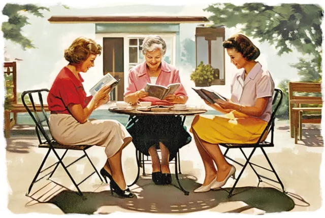 Veranstalten Sie regelmäßige Treffen und fördern Sie freundschaftliche Beziehungen in der Nachbarschaft. Foto: Illustration von Biba Kayewich für American Essence