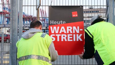 Zweitägiger Warnstreik im Hamburger Hafen hat begonnen