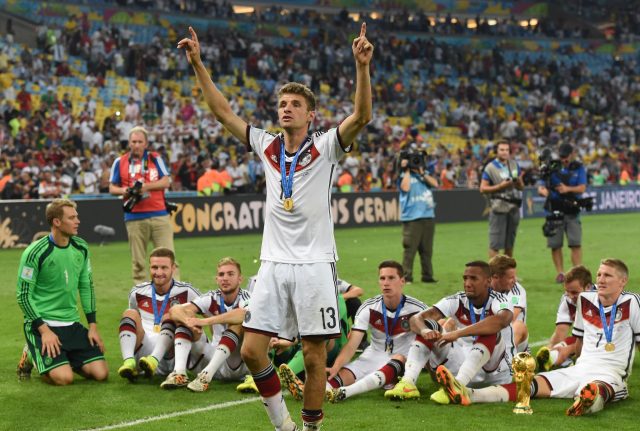 Thomas Müller feiert den WM-Sieg 2014 in Brasilien.