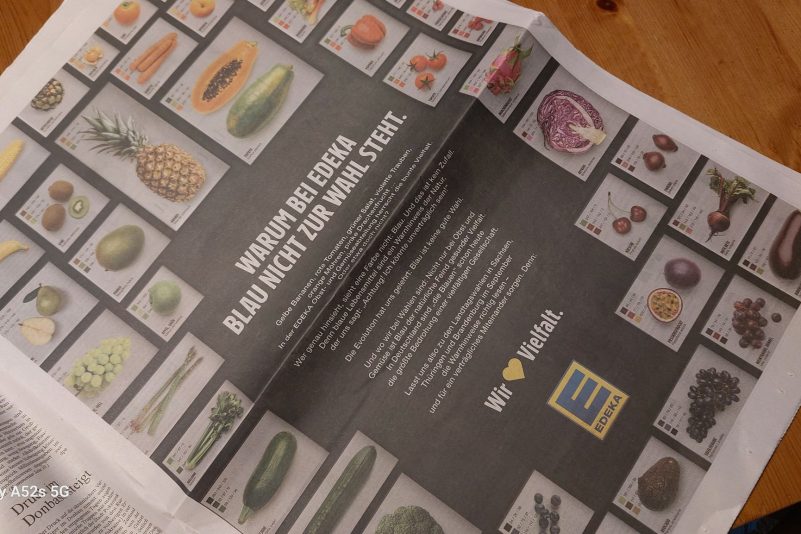Das Handelsunternehmen Edeka sprach sich vor den Wahlen für Vielfalt aus.