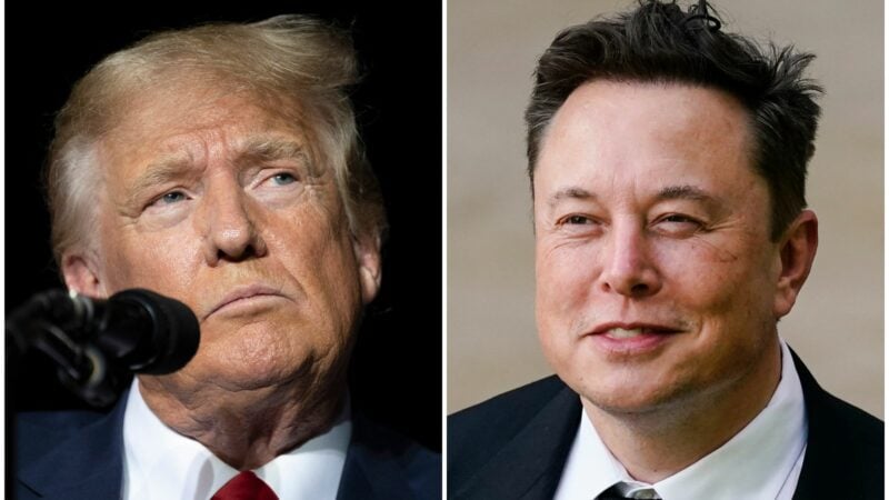 Donald Trump (l) hat sich wieder auf der Plattform X von Tech-Milliardär Elon Musk geäußert. (Archivfoto)