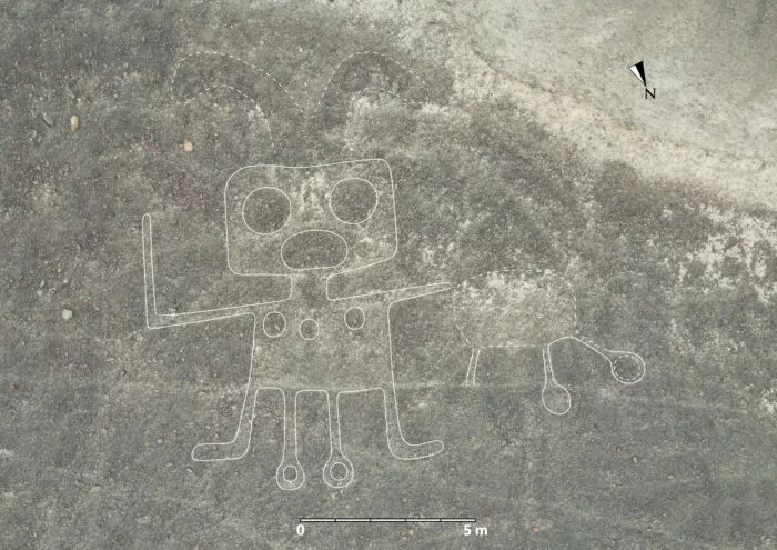 303 neue Scharrbilder in Nazca: menschenähnliches Wesen