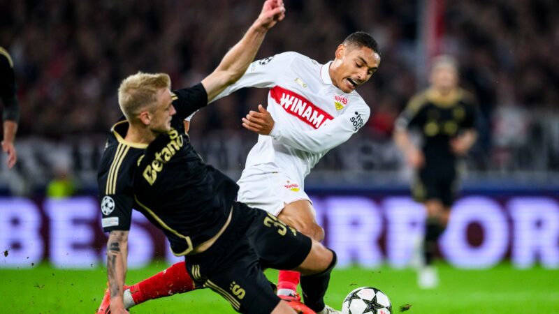 Brachte den VfB gegen Prag früh in Führung: Enzo Millot (r.).