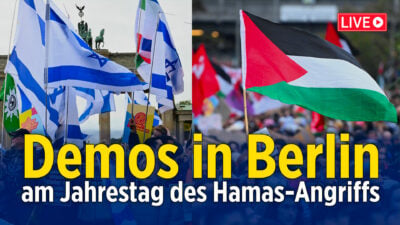 Video: Demos zum Jahrestag des Hamas-Überfalls – über 2.000 Polizisten im Einsatz