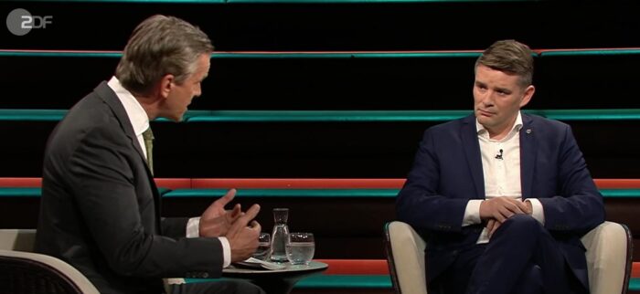 Der Bundestagsabgeordnete Marcus Faber (FDP, r.) war am 29. Oktober 2024 bei Markus Lanz zu Gast. Foto: Bildschirmfoto/ZDF/Markus Lanz