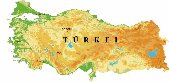 Karte der Türkei