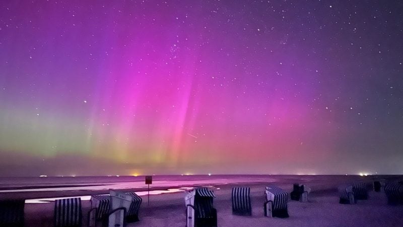 Diese Polarlichter waren im August über der Nordseeinsel Norderney zu sehen. (Archivbild)