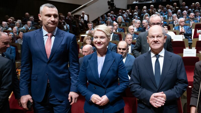 Bundeskanzler Olaf Scholz sprach beim Leipziger Festakt zum Gedenken an die friedliche Revolution in der DDR 1989.