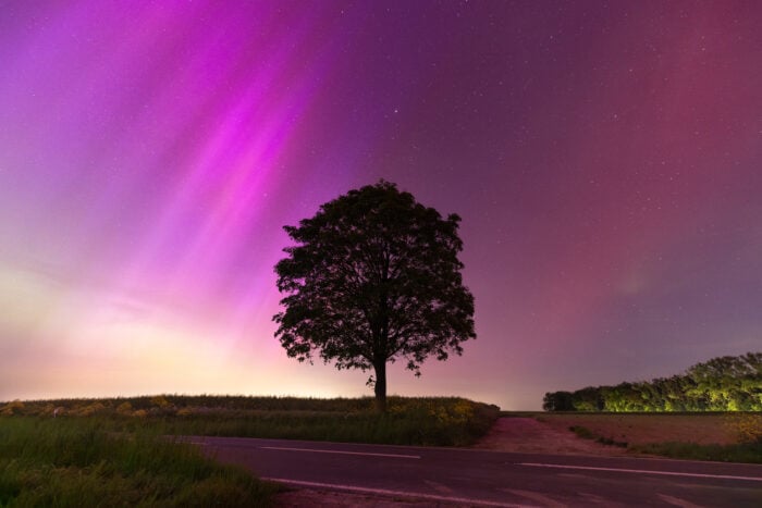 Polarlichter über Süddeutschland.