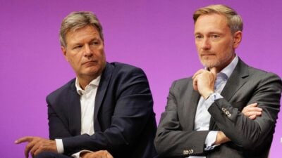 Streiten über die Wirtschaftspolitik: Minister Habeck und Lindner