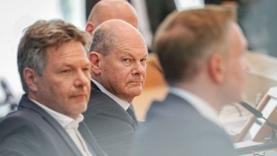 Scholz, Habeck und Lindner treffen sich diese Woche mehrmals zu Krisensitzungen. (Archivbild)