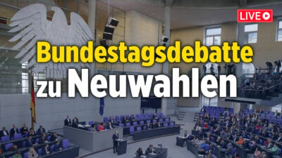 Bundestagsdebatte: „Weg frei für Neuwahlen machen“ [Livestream]