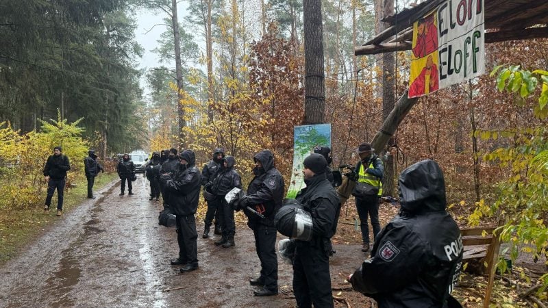 Die Polizei im Brandenburg entschied, die Besetzung des Waldstücks nahe der Tesla-Fabrik in Grünheide zu beenden. Seit Ende Februar protestieren dort Tesla-Gegner.