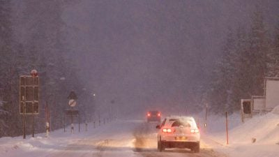 Starker Schneefall: Auf der A81 geht teilweise nichts mehr