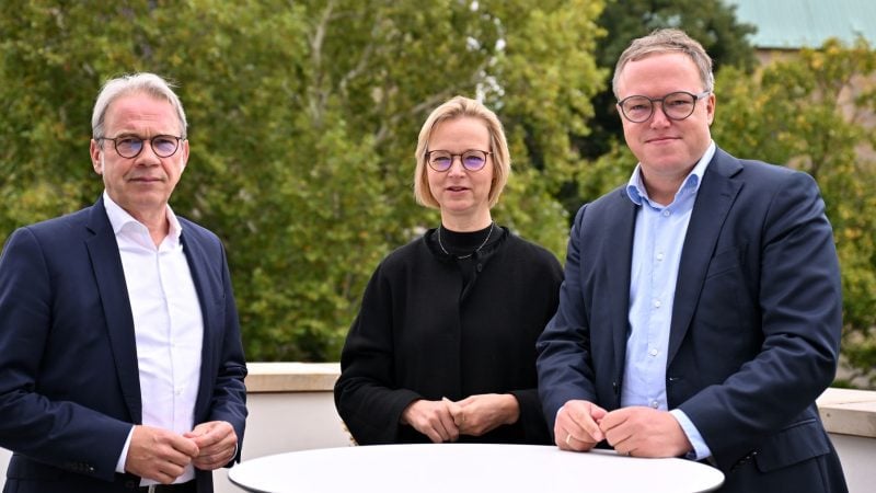 Die Thüringer Parteichefs Georg Maier (SPD), Katja Wolf (BSW) und Mario Voigt (CDU) haben eine Einigung erreicht. (Archivbild)