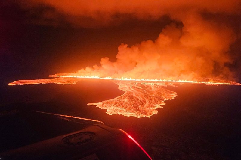 Vulkanausbruch auf der Halbinsel Reykjanes in Island.