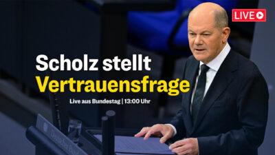 [Live ab 13 Uhr] Bundeskanzler stellt Vertrauensfrage im Bundestag