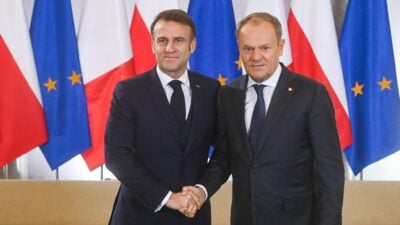 EU-Friedenstruppe in der Ukraine: Macron und Tusk wollen bis zu 40.000 Soldaten entsenden