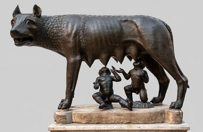 Römische Zwillinge Romulus und Remus