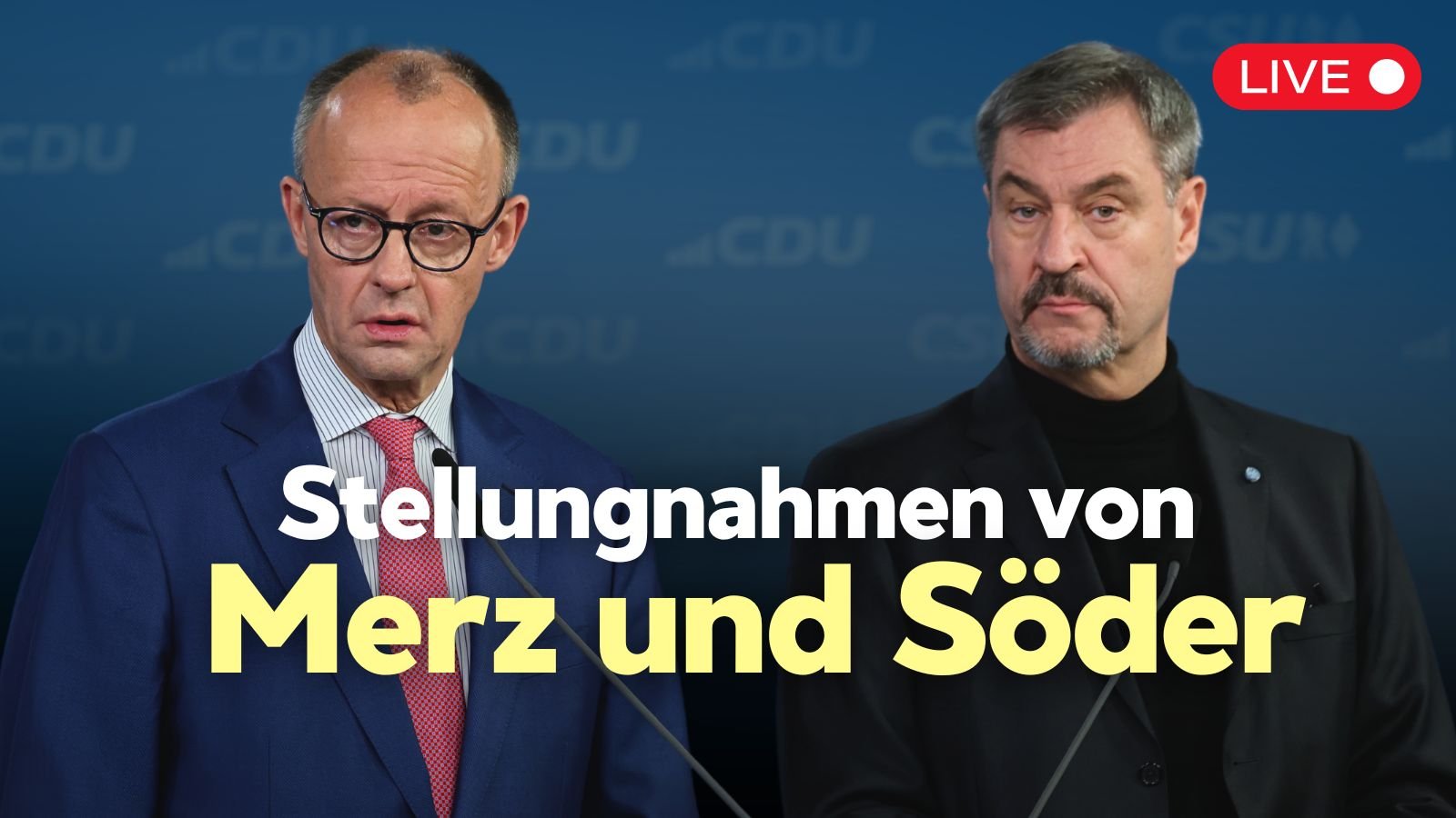 [Live] CDU/CSU-Fraktion gibt Stellungnahmen nach erster Sitzung im Bundestag