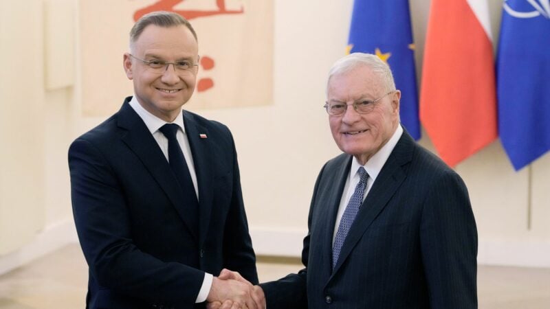 Polens Präsident Andrzej Duda mit dem US-Sondergesandten für die Ukraine Keith Kellogg.