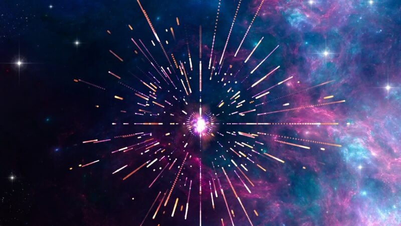 Künstlerische Darstellung einer Supernova, der möglichen Quelle für das extrem energiereiche Neutrino.