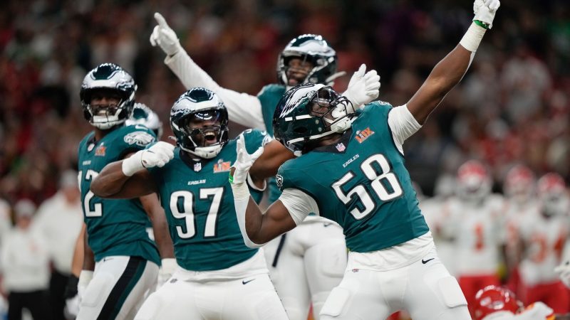 Die Philadelphia Eagles jubeln im Super Bowl.