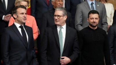 Keir Starmer (M) war Gastgeber für das Spitzentreffen in London.