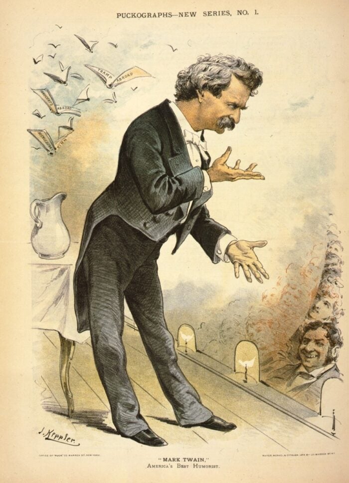 Karikatur von Mark Twain