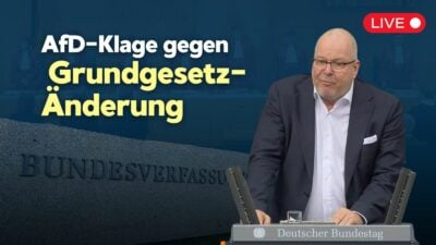 [Live ab 9 Uhr] Pressegespräch der AFD zur Klage gegen GG-Änderung durch alten Bundestag