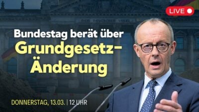 [Live ab 12 Uhr] Sondersitzung zur Änderung des Grundgesetzes im Bundestag